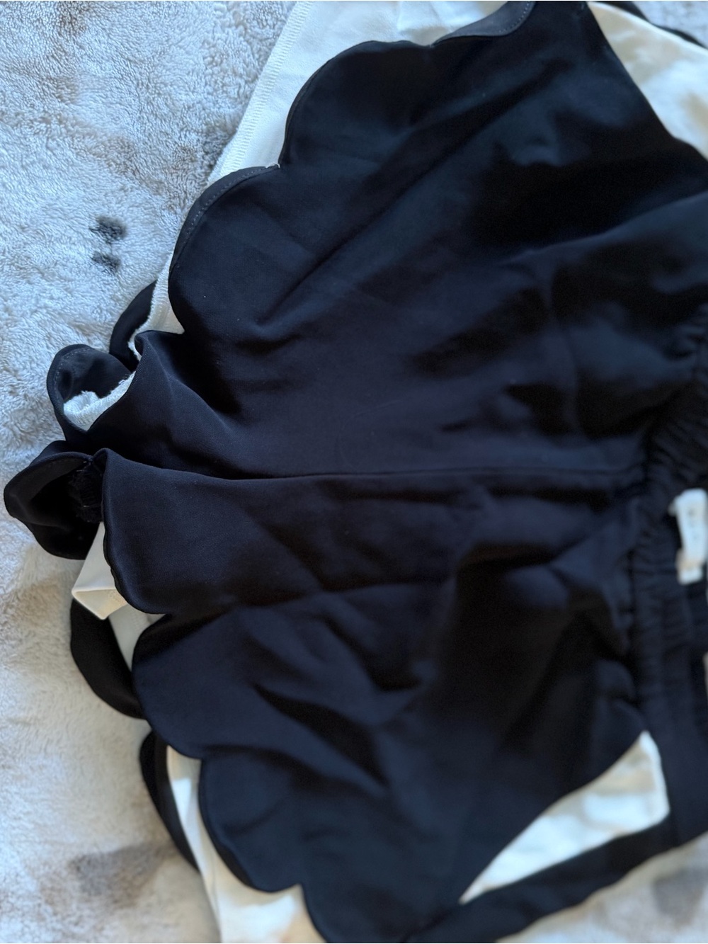 A.L.C. Black Elastic-Waist Skirt with White Lining